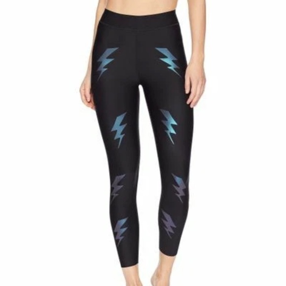 Ultracor Lightning Bolt Appliquéd Stretch Leggings Black - Picture 2 of 10